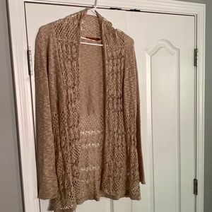 Belldini Tan lace cardigan